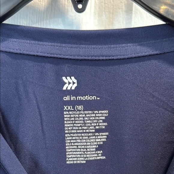 All in Motion XXL Boys 18 Navy Long Sleeve Athletic UPF Shirt - Picture 3 of 5